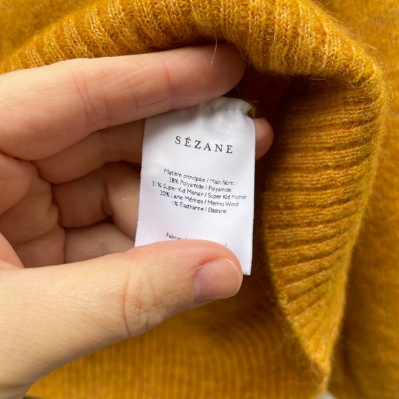 Very EUC Sézane Leon Sweater size M in Cumin (golden yellow) - Picture 6 of 13